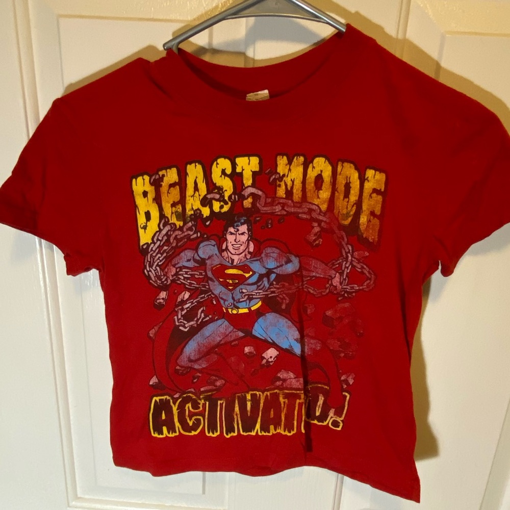 Beast mode activated Superman shirt used